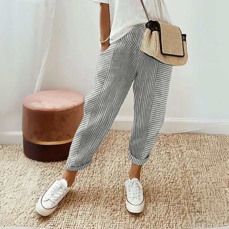 FLORIANE - Relaxed Boho Stripe Pants