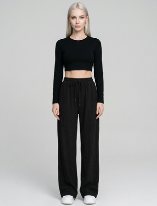 Black ZABBY wide-leg pants