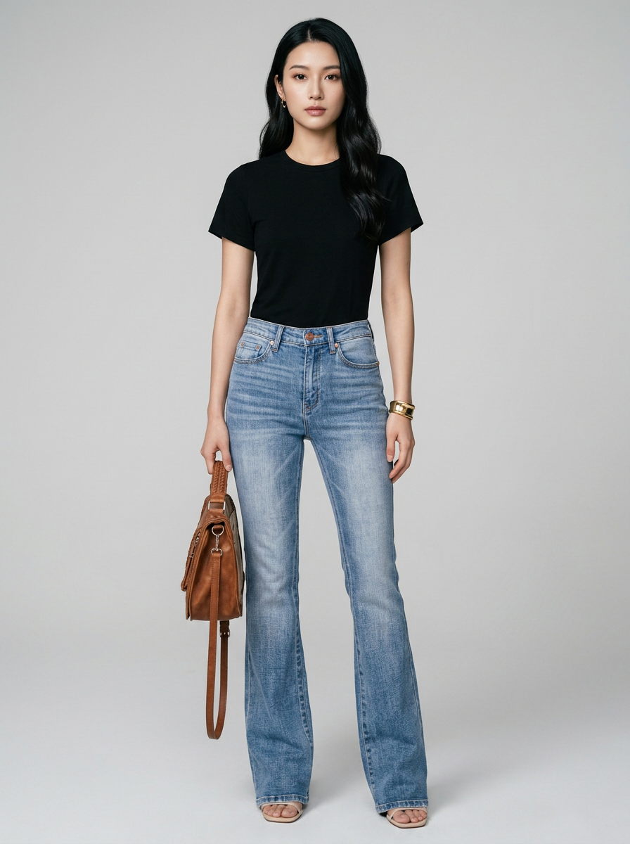 ESTELLE Classic Mid-Rise Flare Jeans