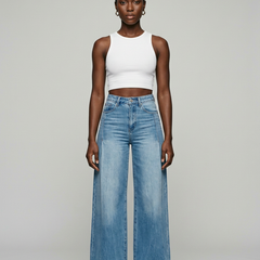 Blue HAILEY wide-leg pants