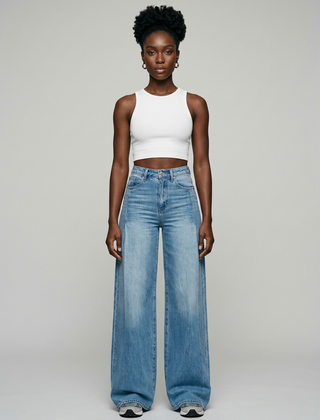Blue HAILEY wide-leg pants