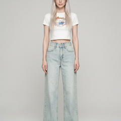 MAVINA Summer Loose Fit Hem Jeans