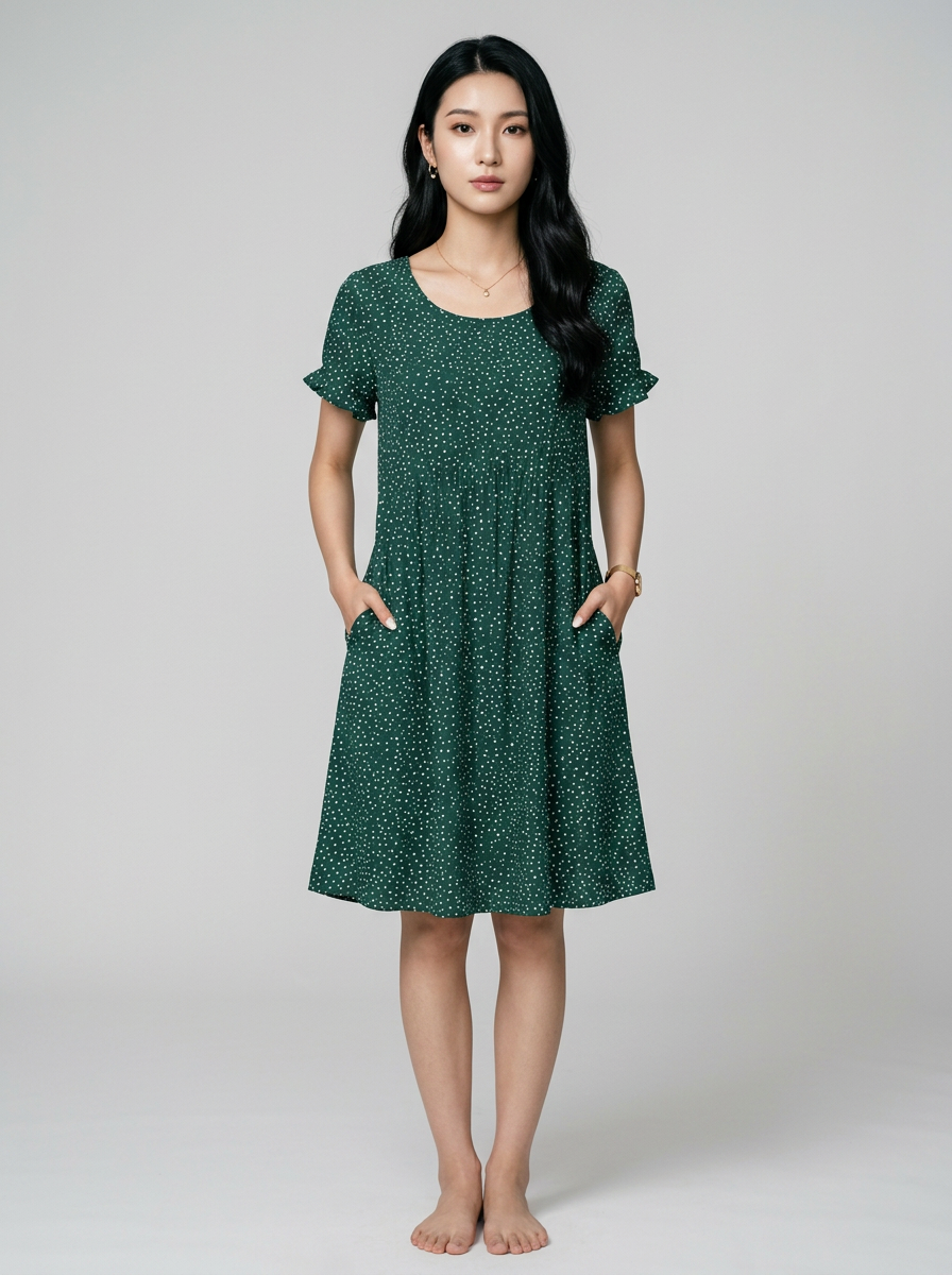 ALLISON boho chic summer dress in green