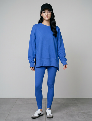 CATCHY long sleeve sweatshirt and pants set in blue