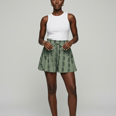 LIWAYWAY - Casual Lightweight Summer Print Shorts in Green