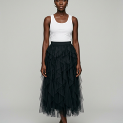 AZELITH | Elegant Relaxed Skirt in Black