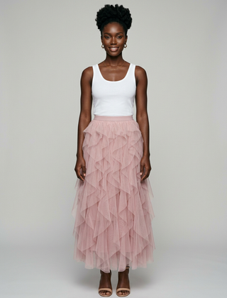 AZELITH | Elegant Relaxed Skirt in Pink