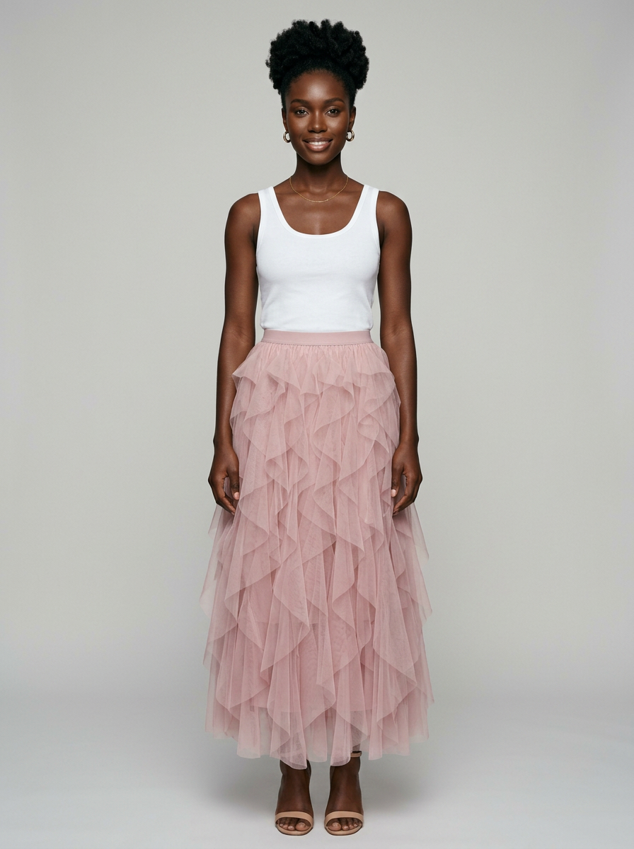 AZELITH | Elegant Relaxed Skirt in Pink