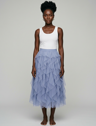 AZELITH | Elegant Relaxed Skirt in Light Blue