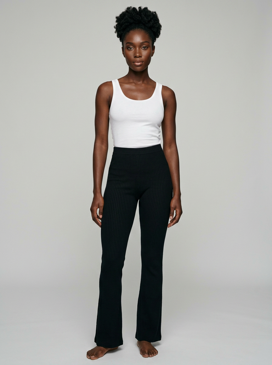Black PILA high-waist flare yoga pants