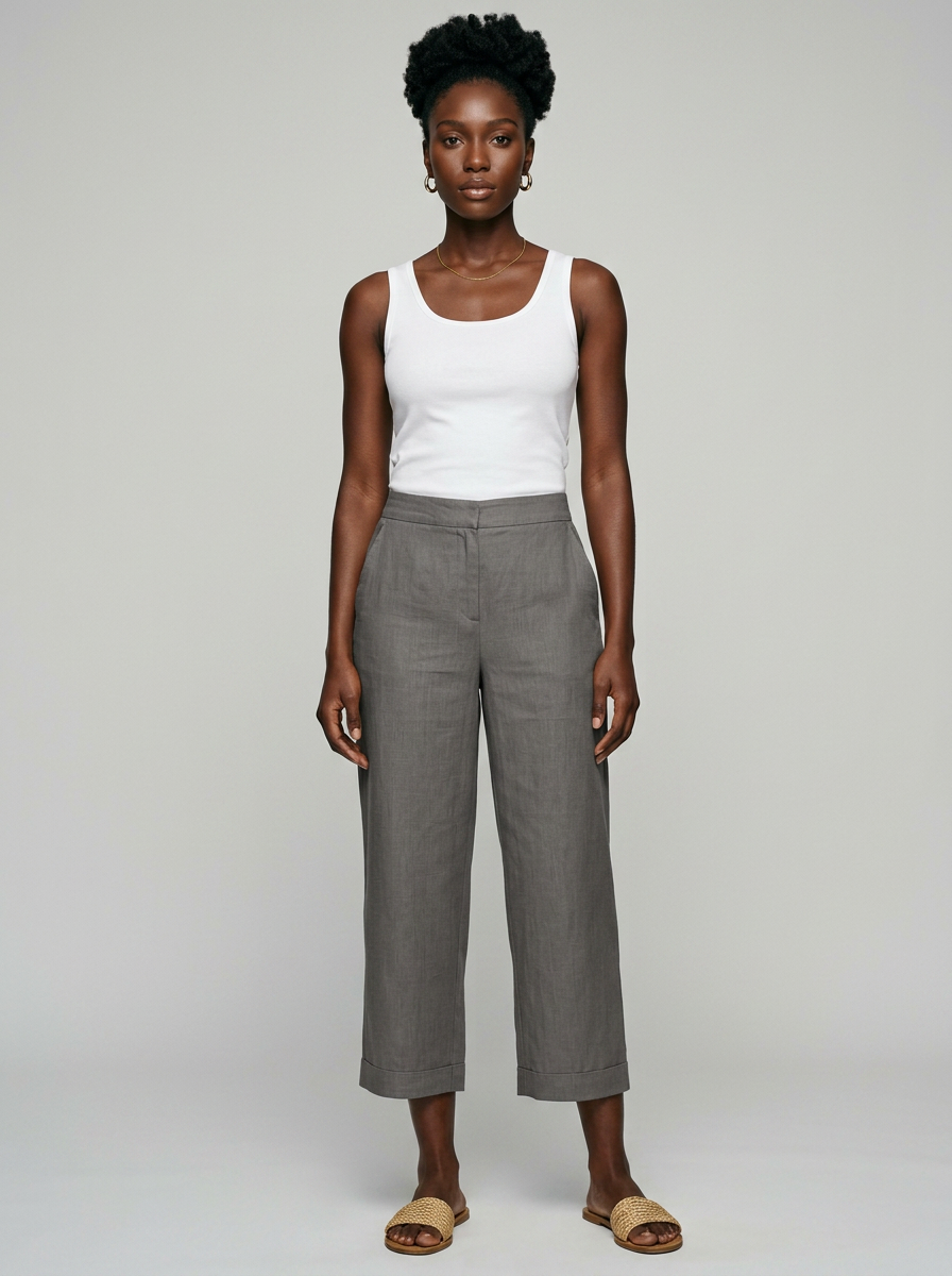 Grey AURELIA casual trousers