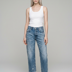 ANASTASIA Retro Straight Leg Jeans in Light Blue