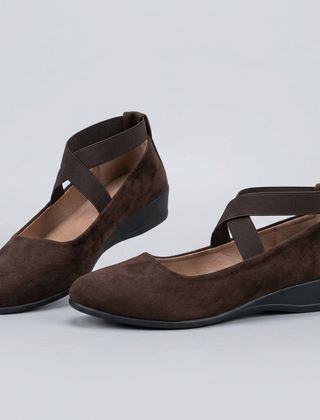 MARA Comfy Closed Wedge Slip-On Shoes in Brown