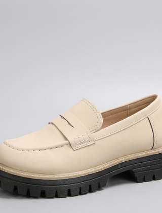 LIYA Classic Slip-On Breathable Loafers in White