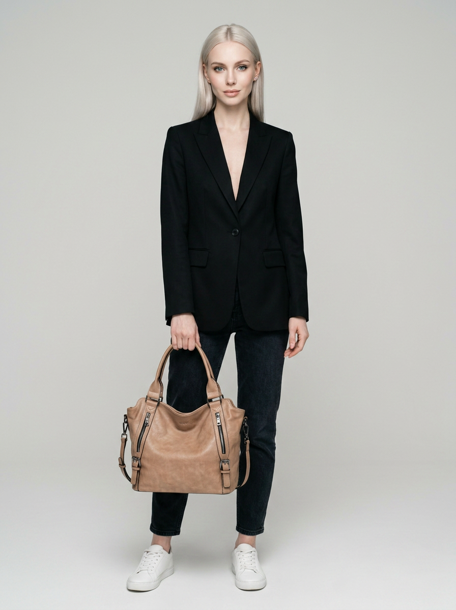 MARCELLA | The bag you reach for every day - Light Brown - with model