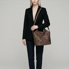 MARCELLA | The bag you reach for every day - Coffee - with model