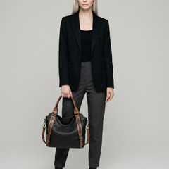 MARCELLA | The bag you reach for every day - Black with brown - with model