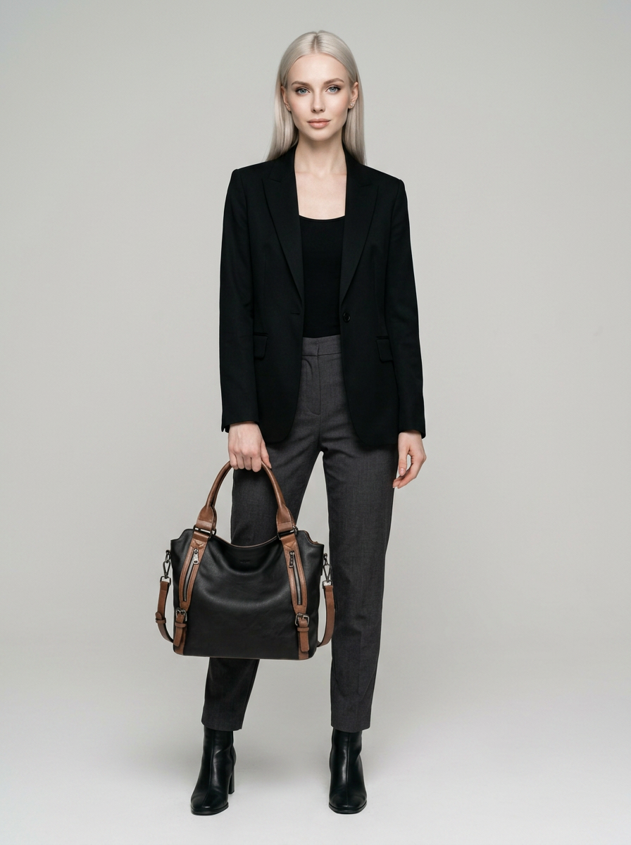 MARCELLA | The bag you reach for every day - Black with brown - with model