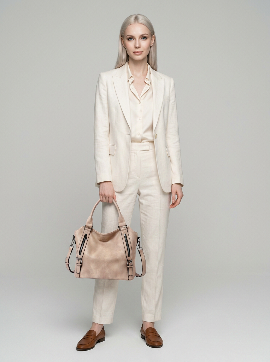 MARCELLA | The bag you reach for every day - Oatmeal - with model