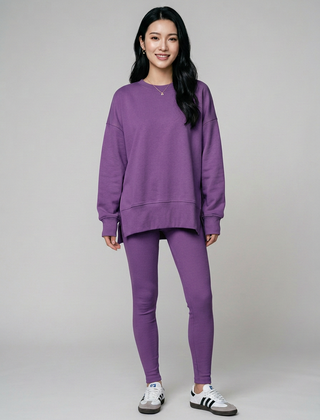 CATCHY long sleeve sweatshirt and pants set in purple
