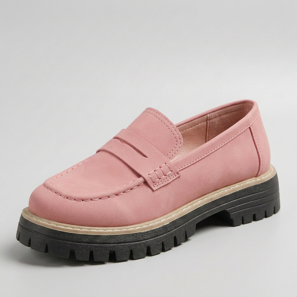 LIYA Classic Slip-On Breathable Loafers in Pink