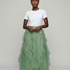 AZELITH | Elegant Relaxed Skirt in Green