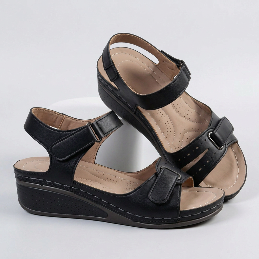 ELORIE Orthopaedic Comfort Sandals in Black