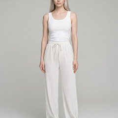 White ZABBY wide-leg pants