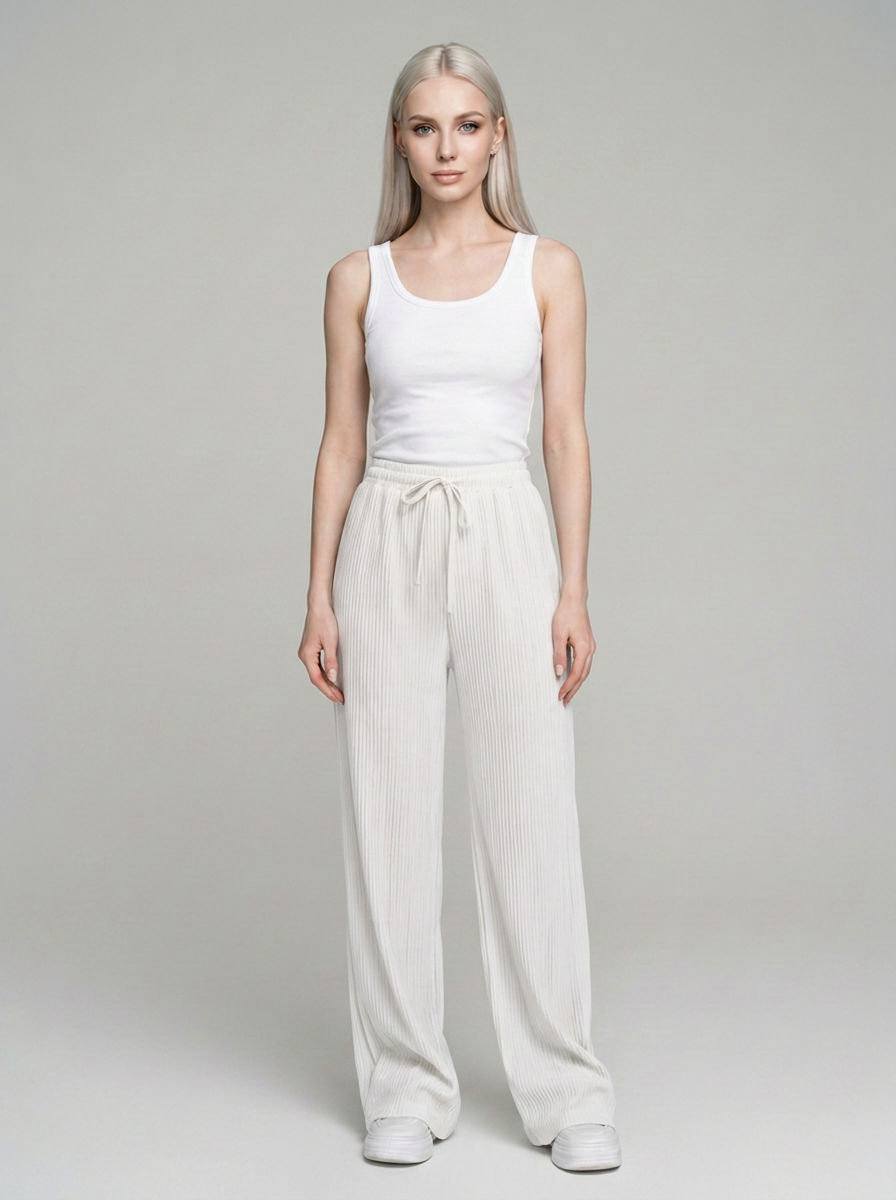 White ZABBY wide-leg pants