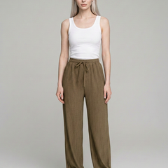 Khaki ZABBY wide-leg pants