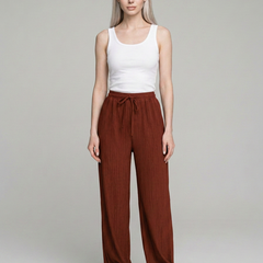 Reddish Brown ZABBY wide-leg pants
