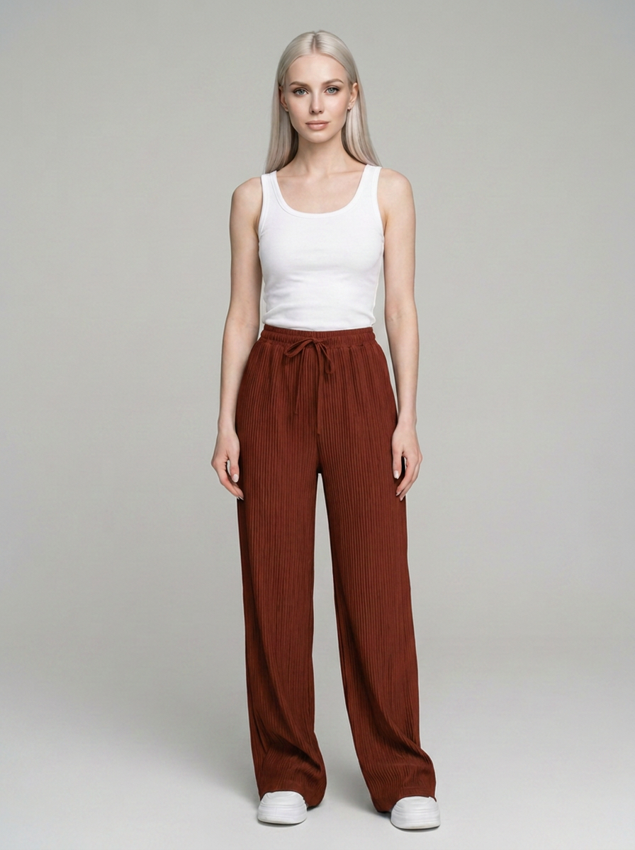 Reddish Brown ZABBY wide-leg pants