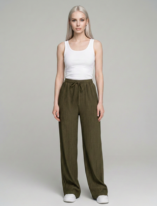 Army Green ZABBY wide-leg pants