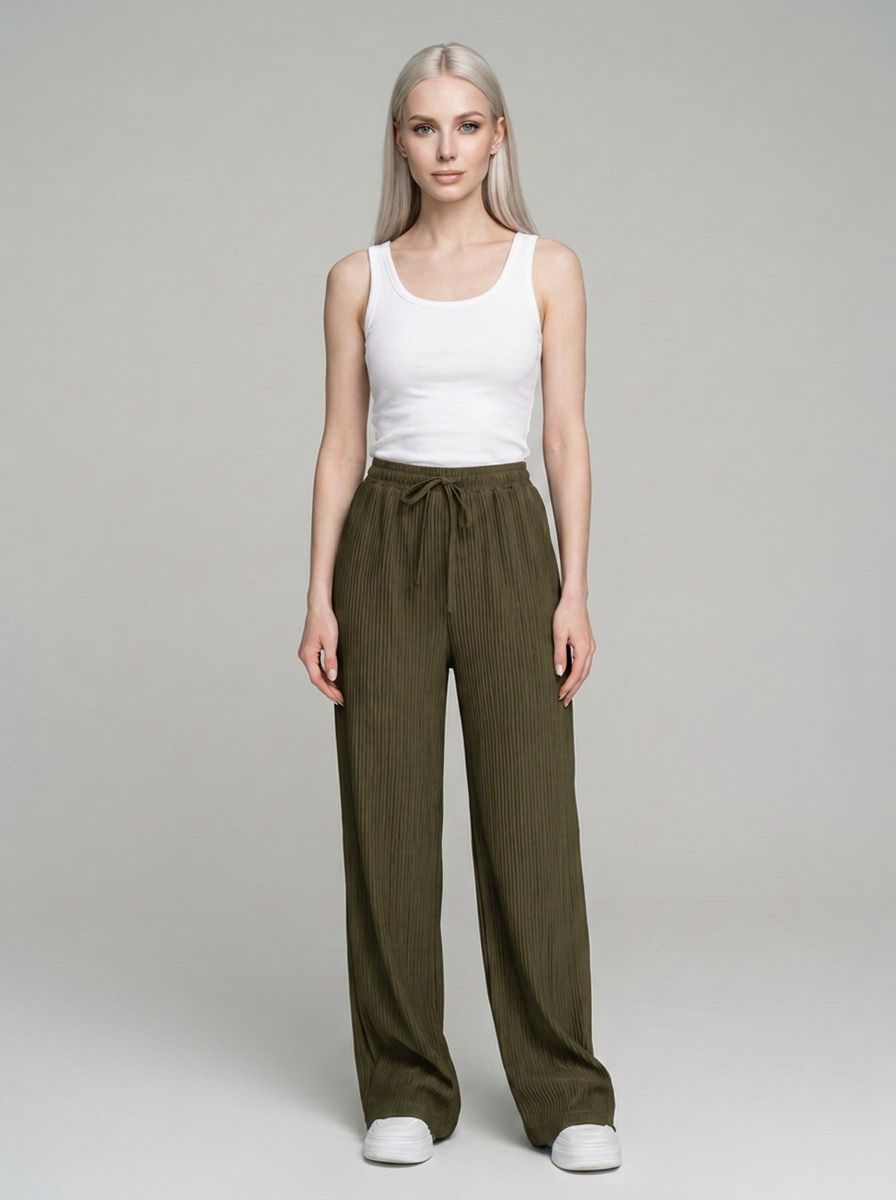 Army Green ZABBY wide-leg pants