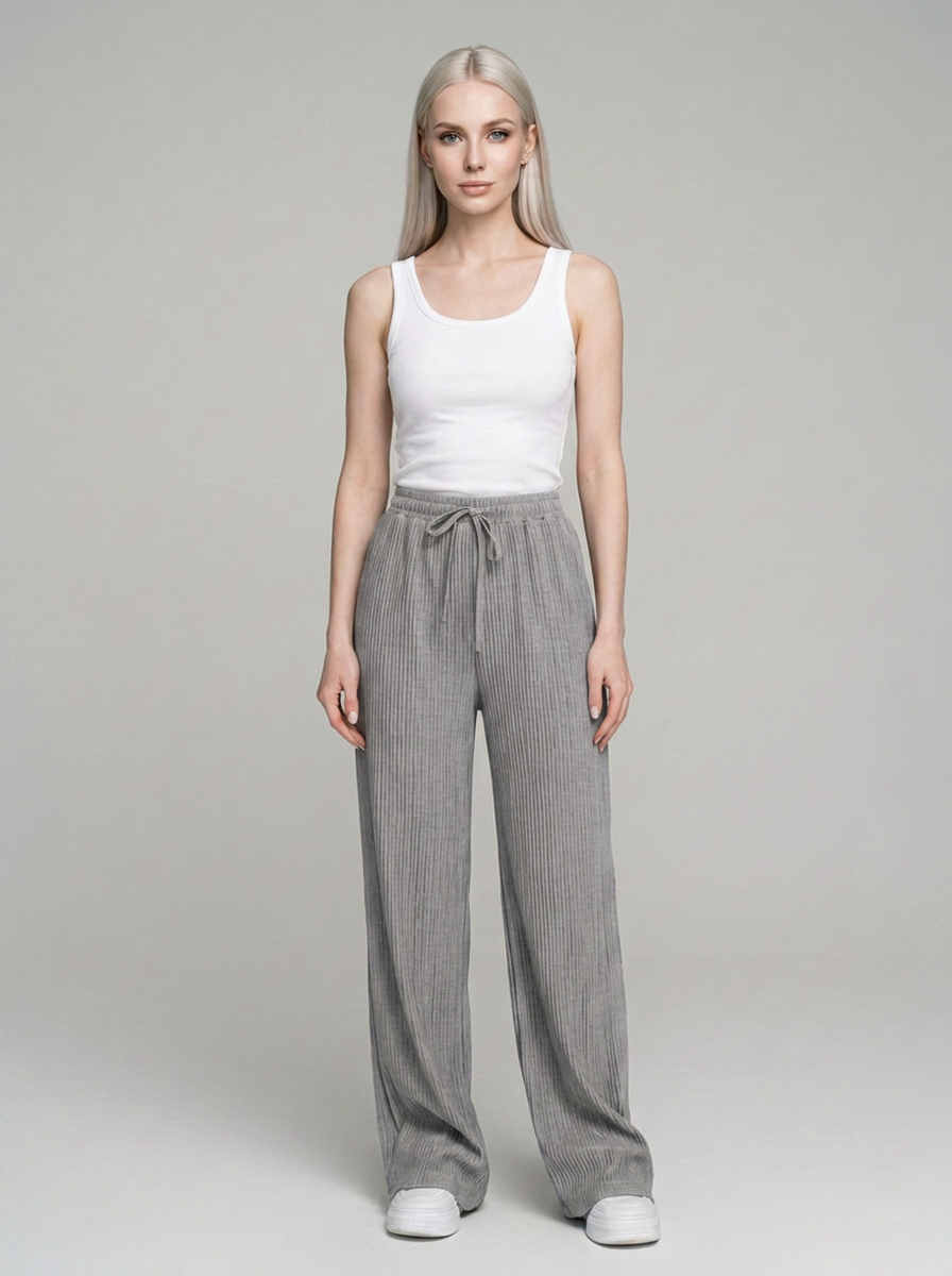 Light Gray ZABBY wide-leg pants