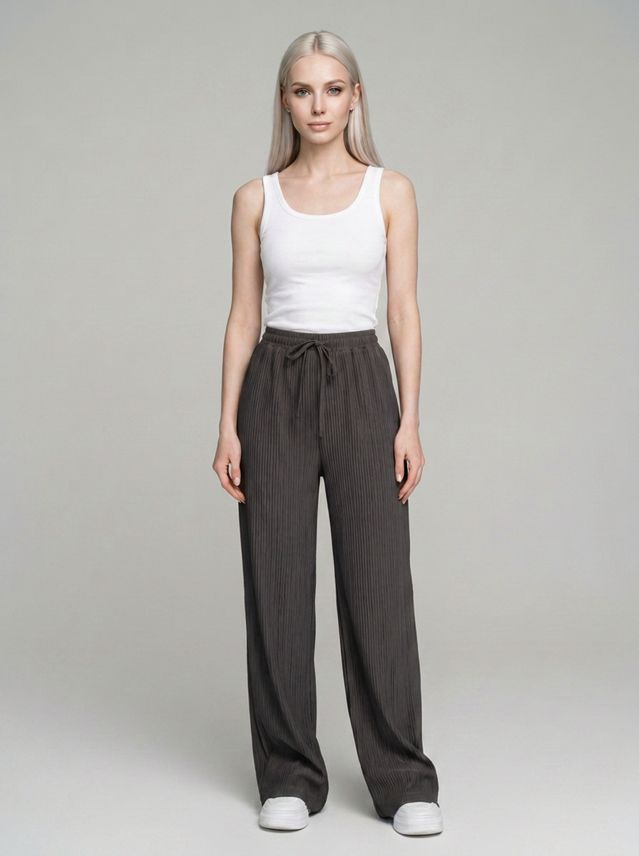 Iron Gray ZABBY wide-leg pants