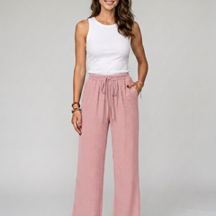 Pink NIKU wide-leg drawstring pants
