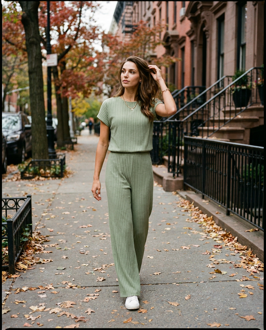 MARIE - Casual Short Sleeve and Pants Set