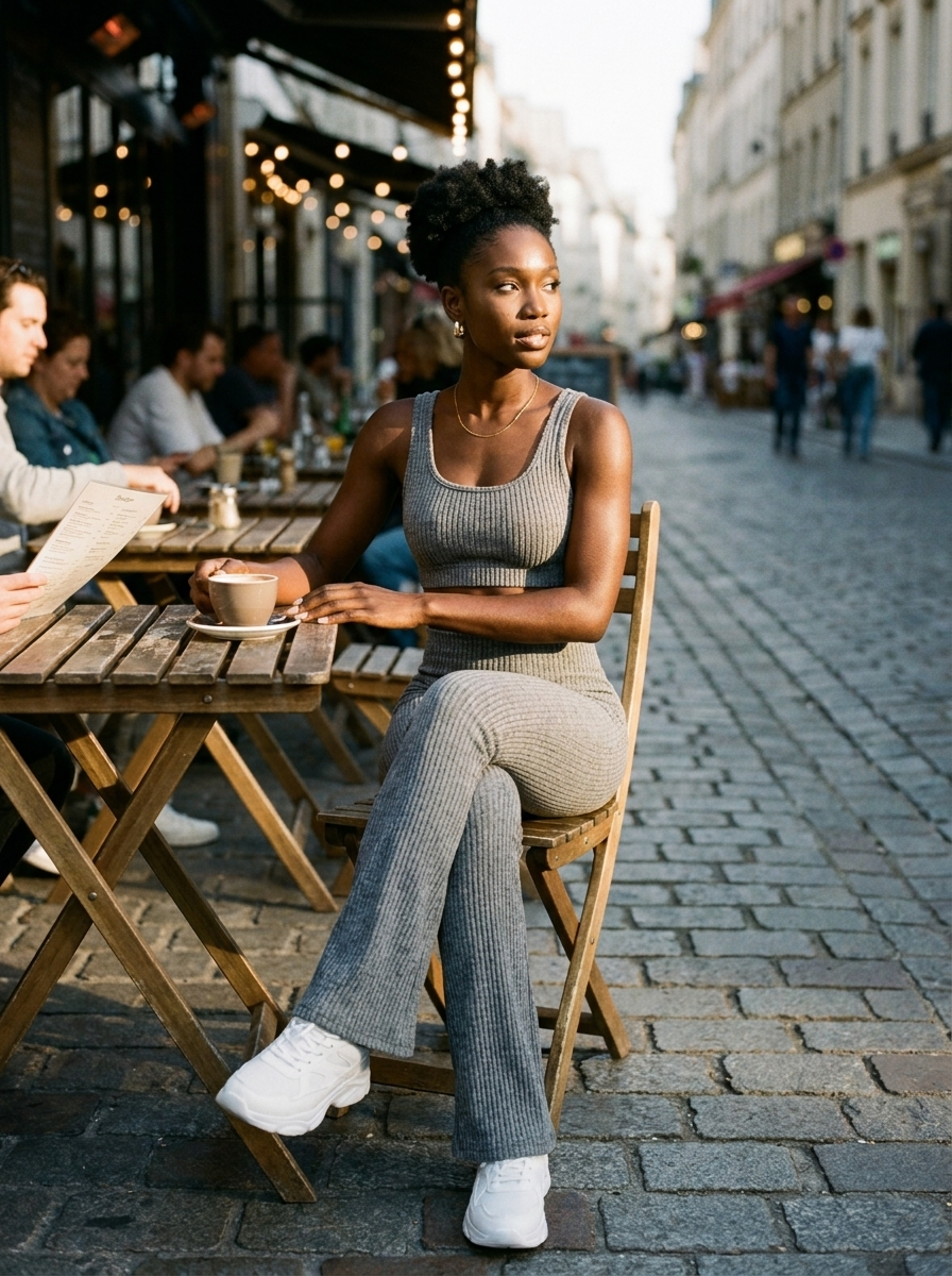 PILA - Cozy High Waist Flare Skinny Yoga Pants - Gray - Lifestyle photo