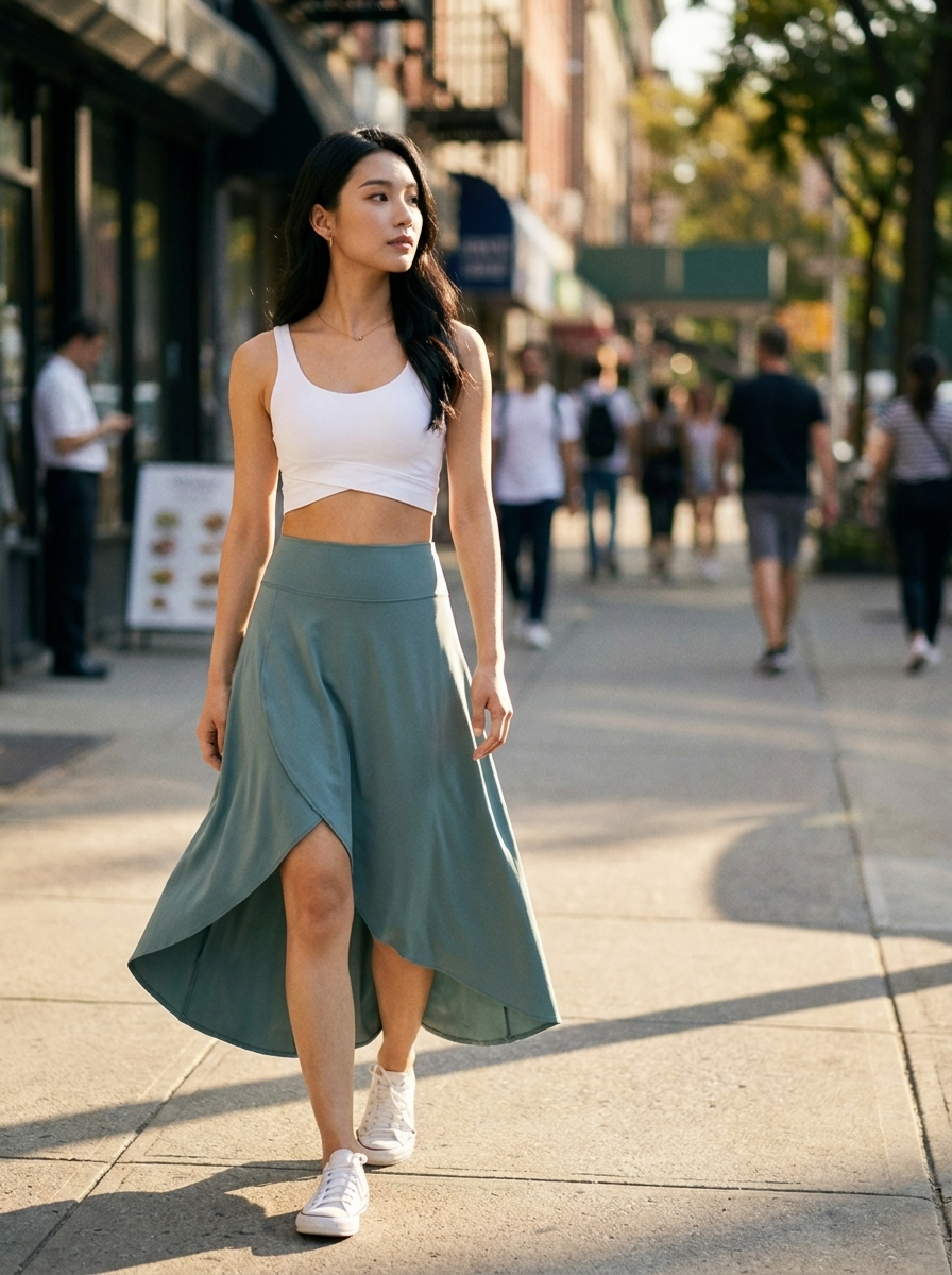 AMELIE - Elegant Asymmetric Midi Skirt