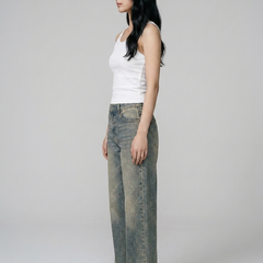 SYLVAINE Vintage Casual Baggy Jeans in Dark Grey