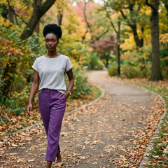 AURELIA | Effortless Casual Trousers - Purple - Lifestyle photo
