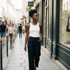 AURELIA | Effortless Casual Trousers - Black - Lifestyle photo