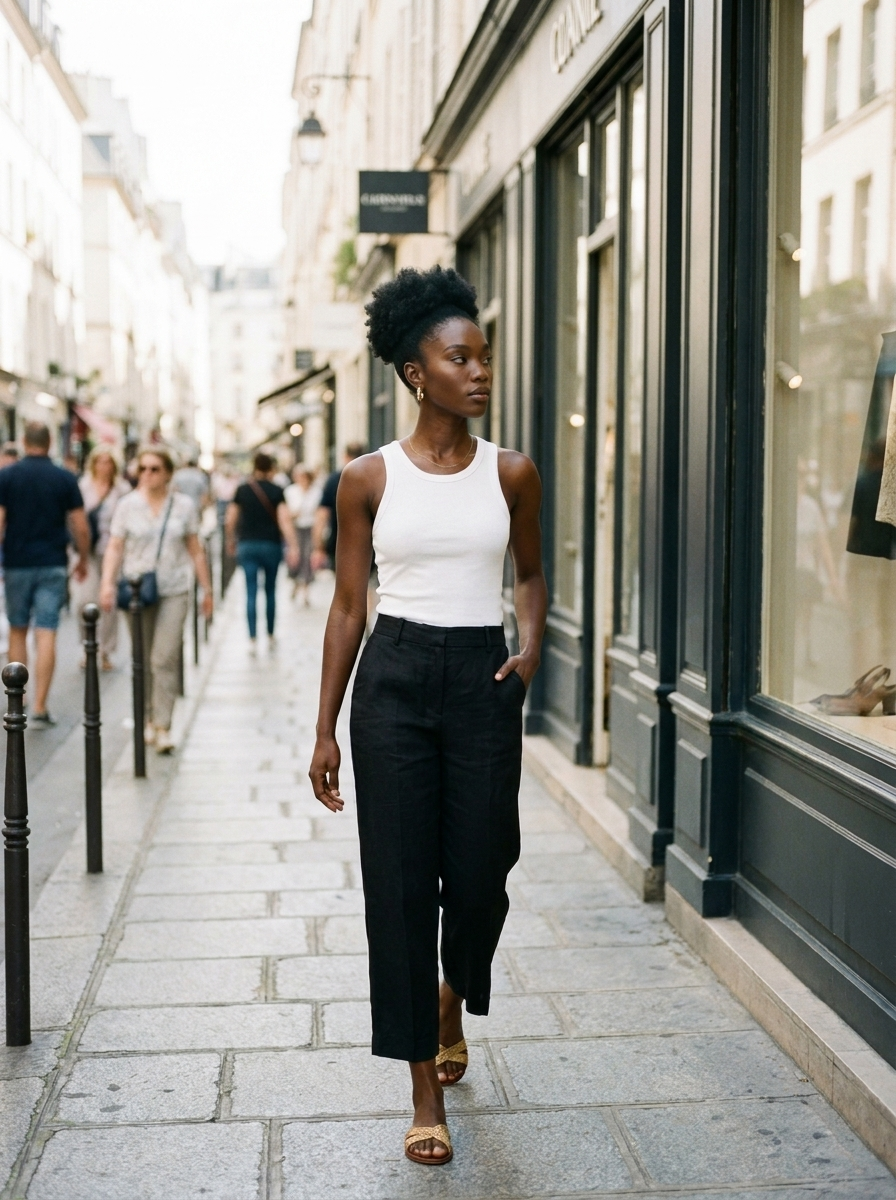 AURELIA | Effortless Casual Trousers - Black - Lifestyle photo